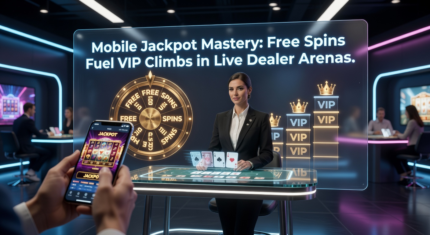 Smartphone mit leuchtendem Jackpot-Rad und VIP-Stufenleiter im Live-Casino-Hintergrund