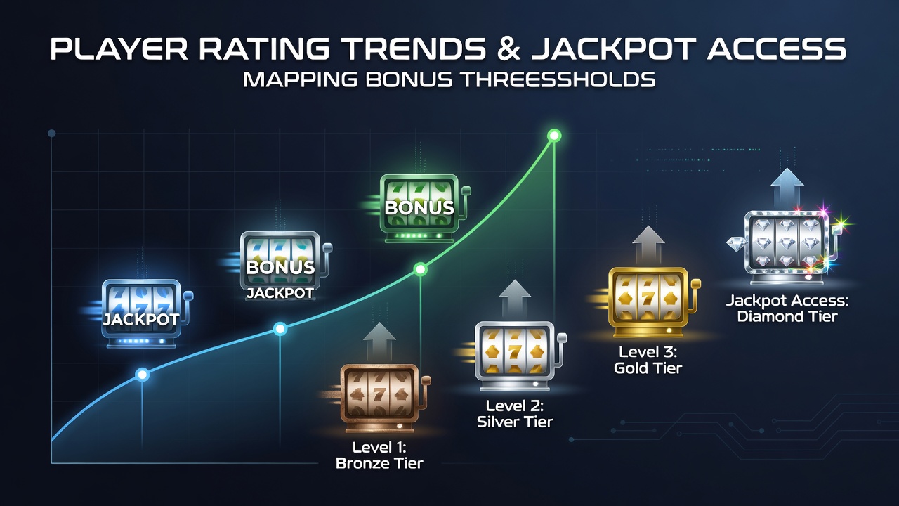 Grafik zu Spielerbewertungstrends und Bonus-Schwellenwerten in mobilen Slot-Hybriden